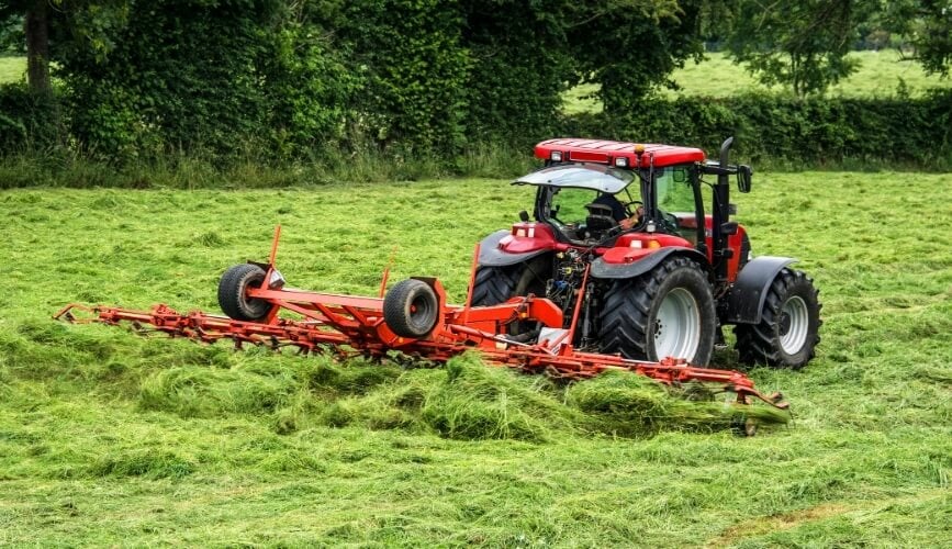 Tractor with Tillage Attachment